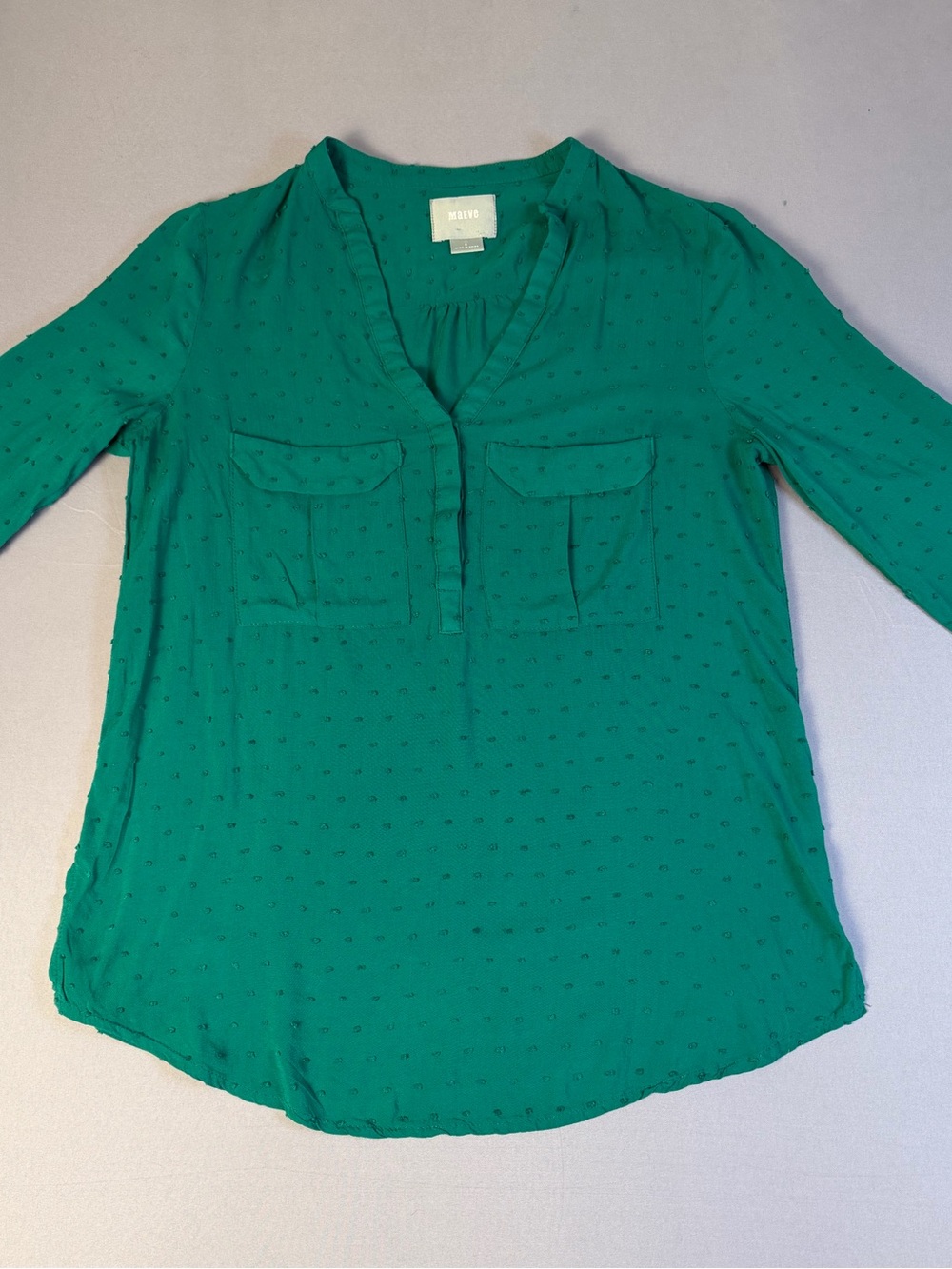 Women’s Anthropology Maeve Long Sleeve Blouse Size 0 in Emerald Green - Picture 1 of 8